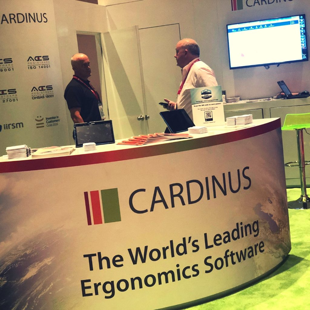 Cardinus CEO, Andy Hawkes, and President, Bill Pace, at the ErgoExpo booth