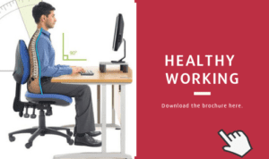 Cardinus US Ergonomics E-learning brochure - man sitting at desk with the correct posture