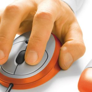 Close up of hand on a computer mouse