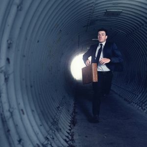 Man running following personal safety assessment