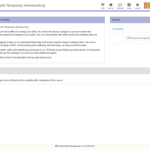 Screenshot of help with temporary homeworking page