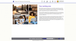 Screenshot of your working area homeworking page