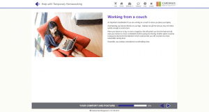 Screenshot of working from a couch homeworking page