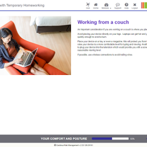 Screenshot of working from a couch homeworking page
