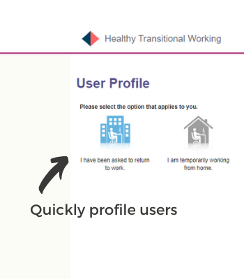 Profiling – Website 1 Screenshot of healthy transitional working user profile
