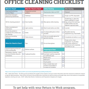 Office cleaning checklist