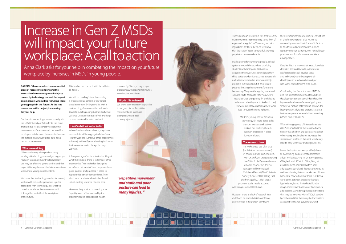 Increase in Gen Z MSDs Will Impact Your Future Workforce - A Call to Action