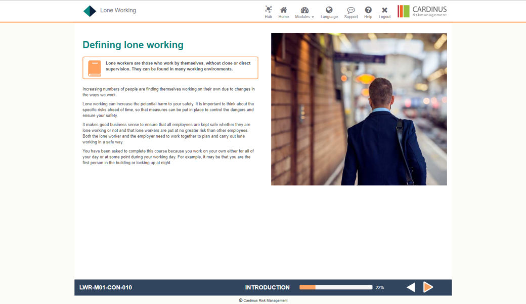 Lone Worker E-Learning | Healthy Working