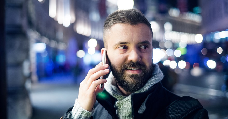 Man conducts dynamic risk assessment while on phone