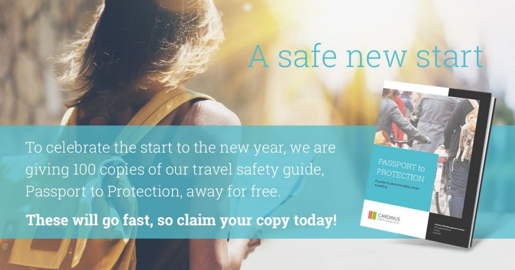 Cardinus give away 100 copies of Passport to Protection, the travel safety handbook.