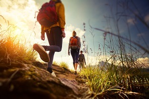 Hikers out on their first walk