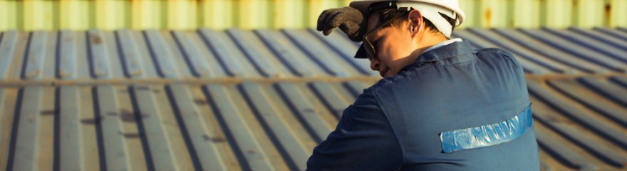 A lone worker working on-site