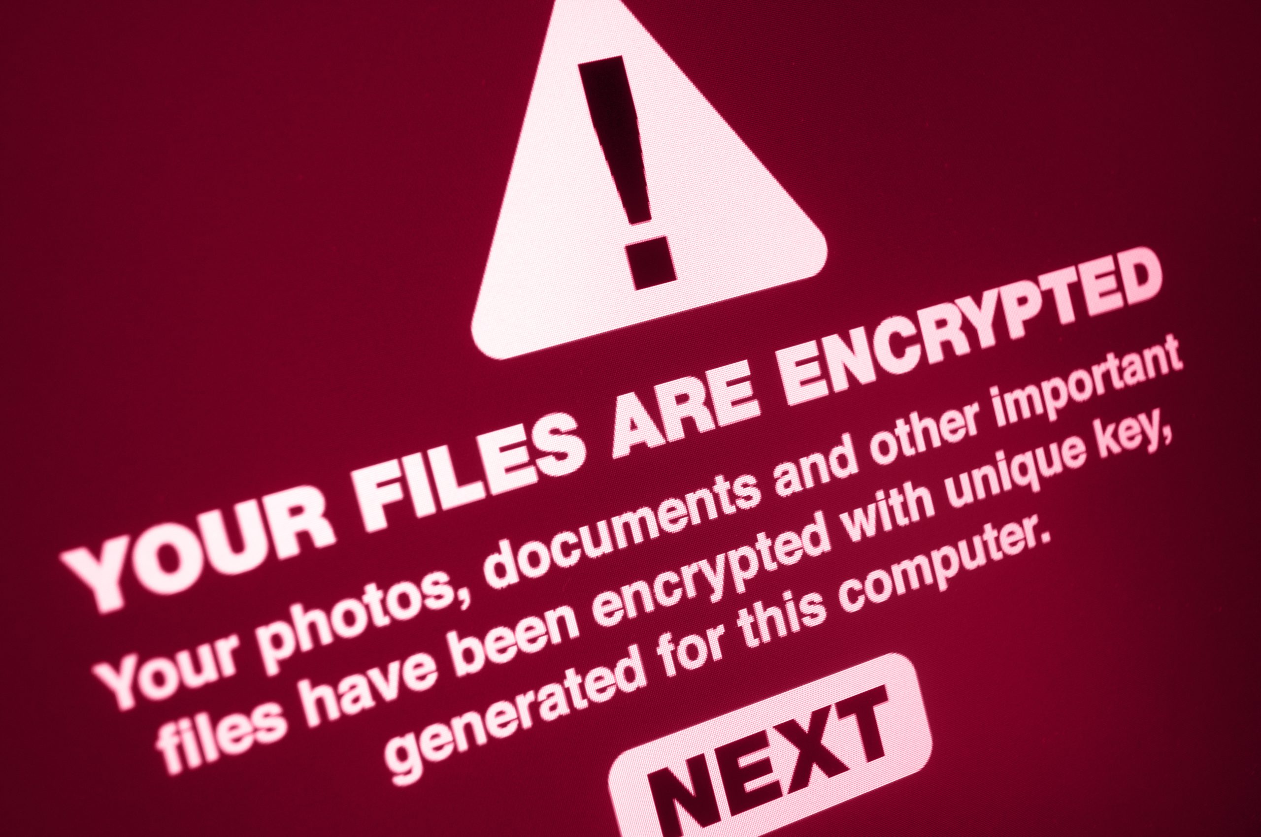 Ransomware alert on computer screen Ransomware screen message