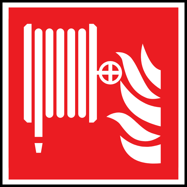 An example of a fire hose reel sign