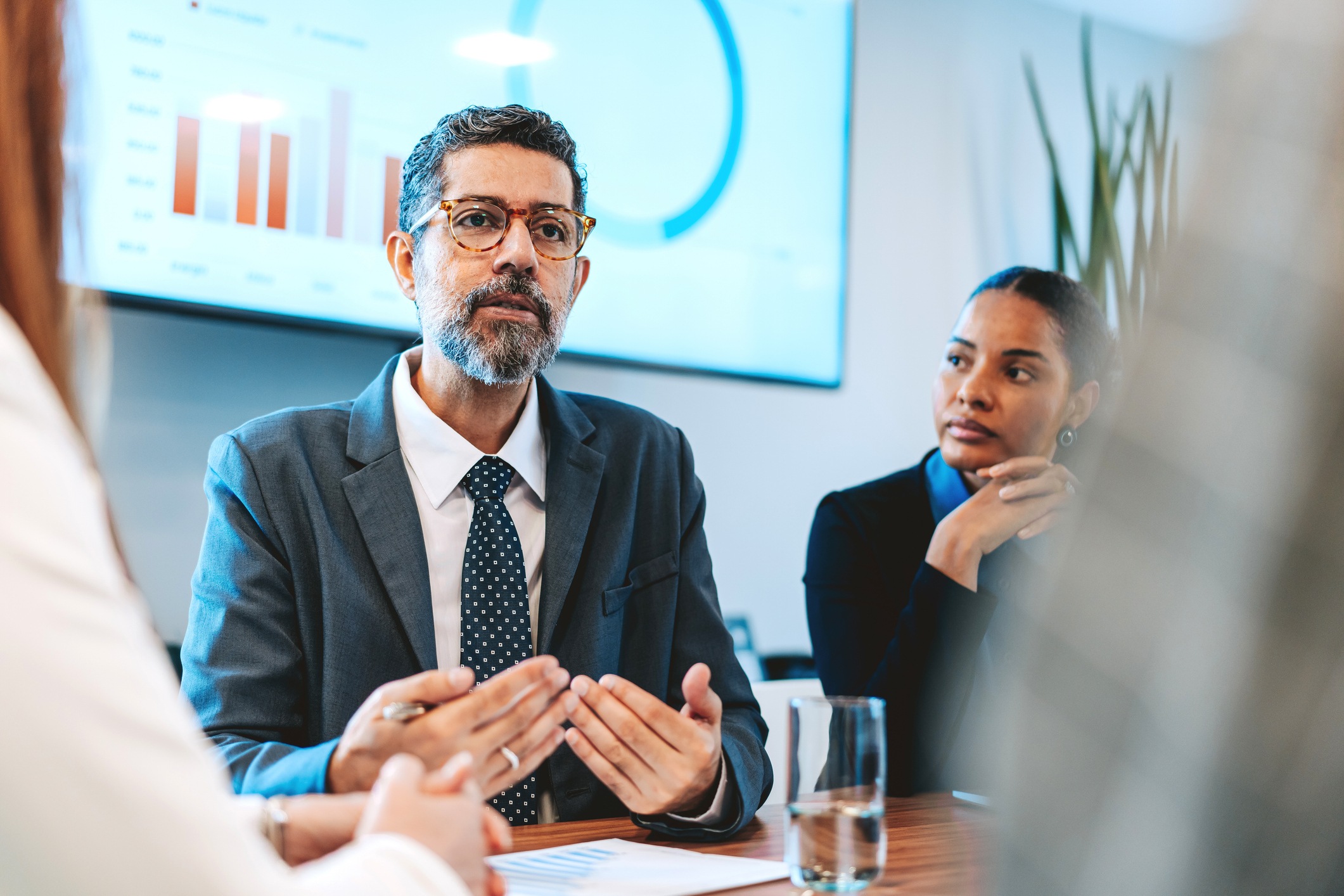 Business people talking