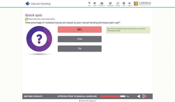 manual handeling quiz